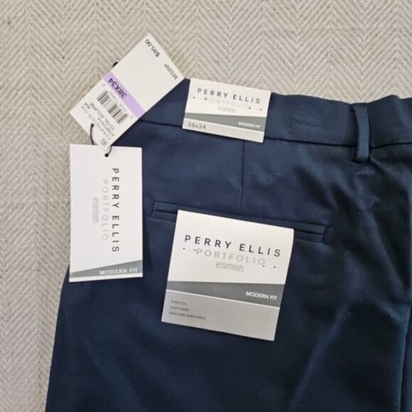 Perry Ellis Portfolio Men's Essentials Modern Fit Stretch Dress Pants 38x34 NWT - Picture 3 of 13